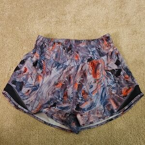 Lululemon Hotty Hot Abstract Print Athletic Shorts - Multicolor
